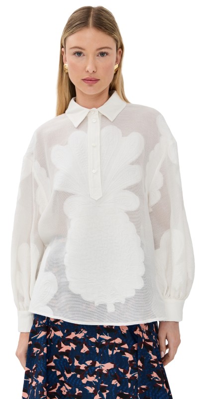 La DoubleJ Poet Shirt Pineapple Lace