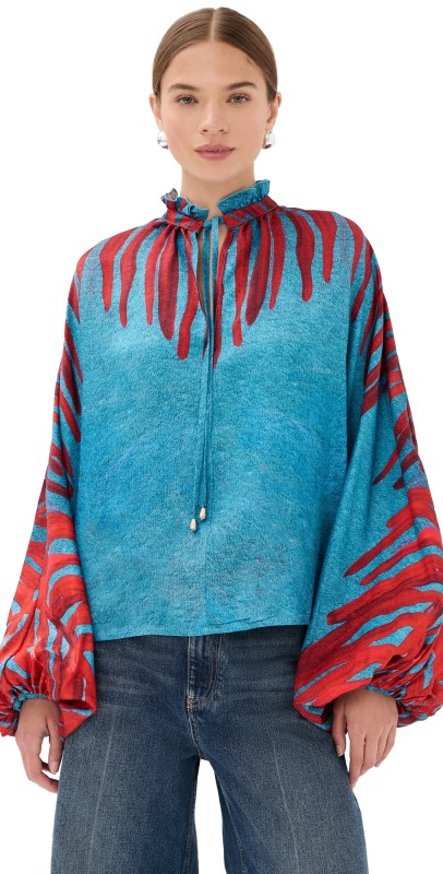 Stella Jean Blouse Blue/Red