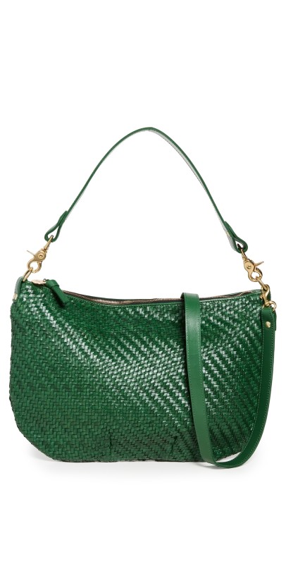 Clare V. Moyen Messenger Evergreen Woven Zig-Zag