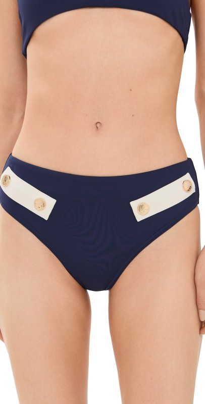 CAROLINE CONSTAS Alva Bikini Bottoms Navy Ivory Combo