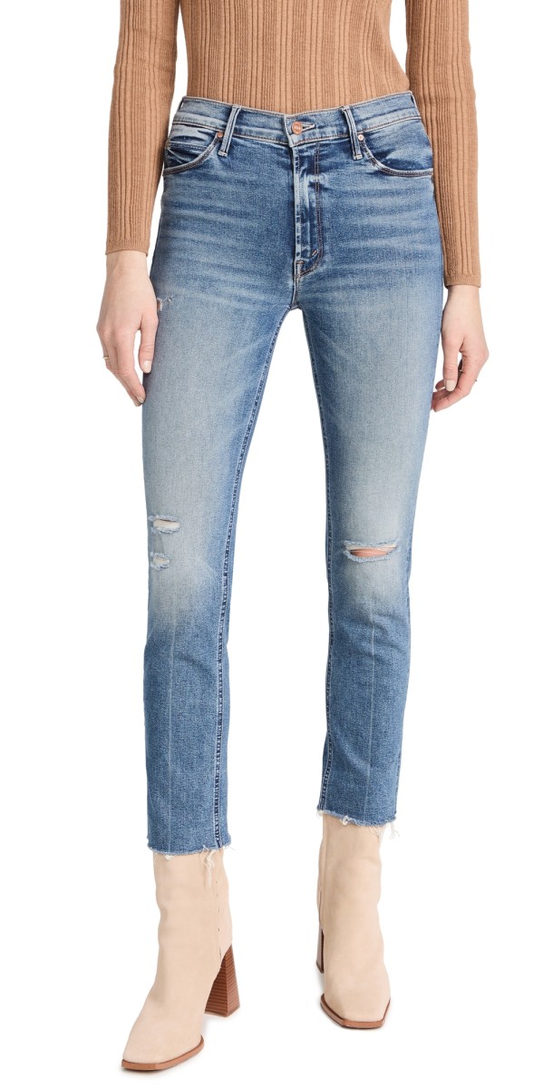 MOTHER The Mid Rise Dazzler Ankle Fry Jeans Going In Circles