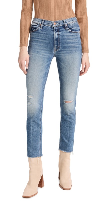 MOTHER The Mid Rise Dazzler Ankle Fry Jeans Going In Circles