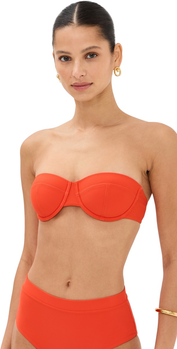 STAUD Jo Balconette Bikini Top Cayenne