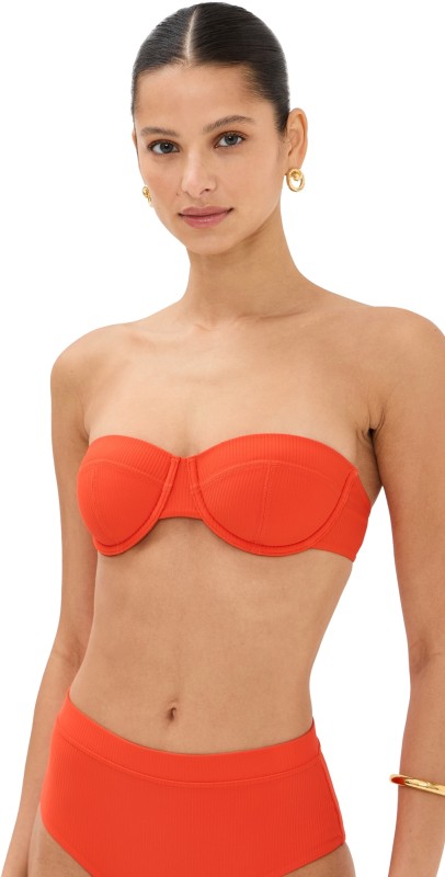 STAUD Jo Balconette Bikini Top Cayenne