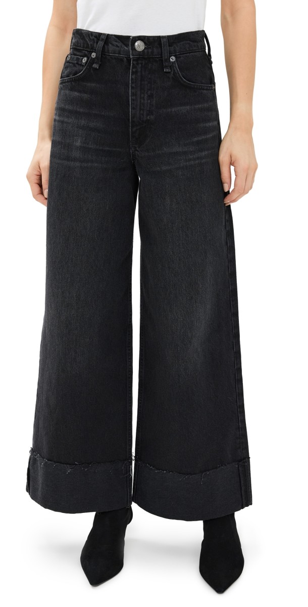 rag & bone Sofie High-Rise Ankle Wide Leg Jeans With Cuff Blair