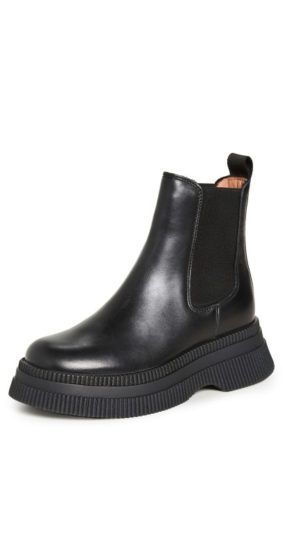 GANNI Creepers Chelsea Boots Black