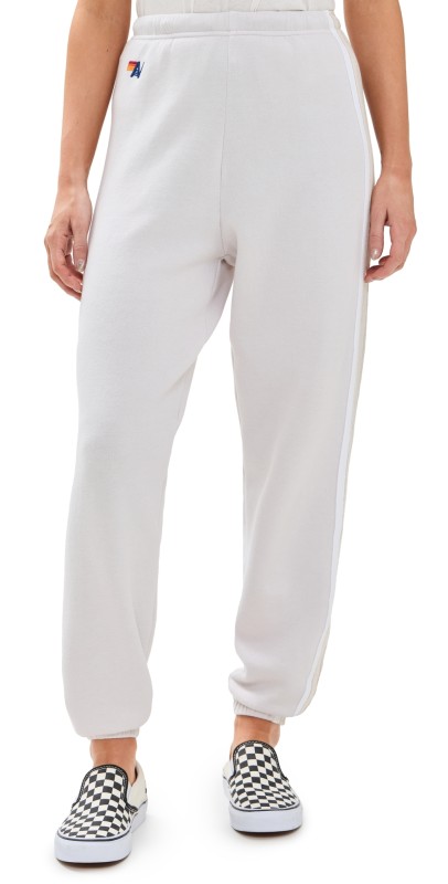 Aviator Nation 5 Stripe Sweatpants Dove Grey/White Grey