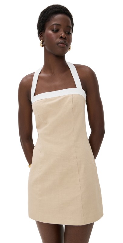 4th & Reckless Betty Linen Dress Beige