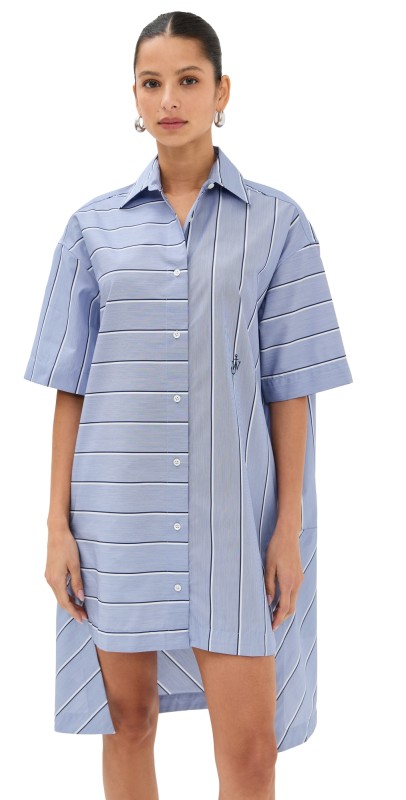 JW Anderson Short Sleeve Step Hem Shirt Dress Glacier Blue