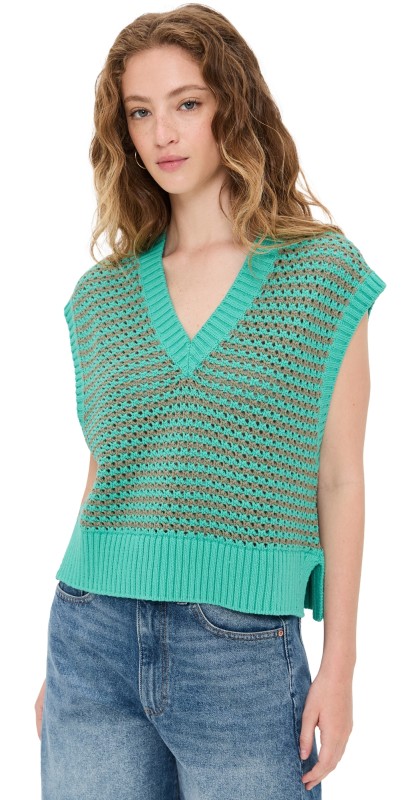 STAUD Americana Sweater Breeze Teal