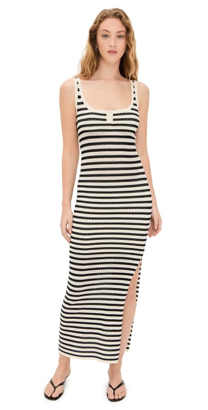 Amanda Uprichard Seine Dress Black/Cream Stripe