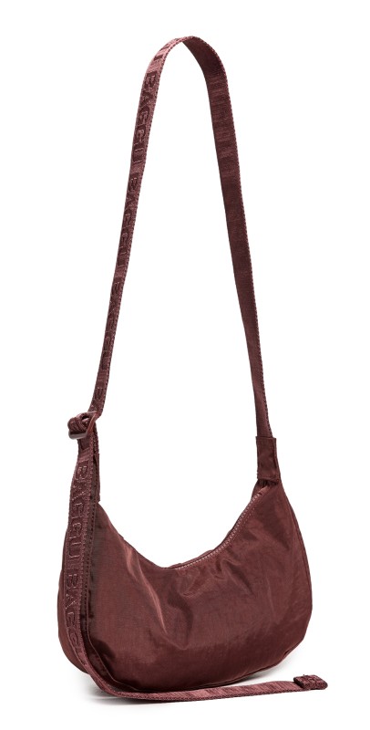 BAGGU Small Nylon Crescent Bag Mahogany Mahogany