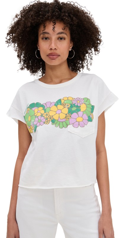 MOTHER The Keep On Rolling Pocket Tee Flower Patch