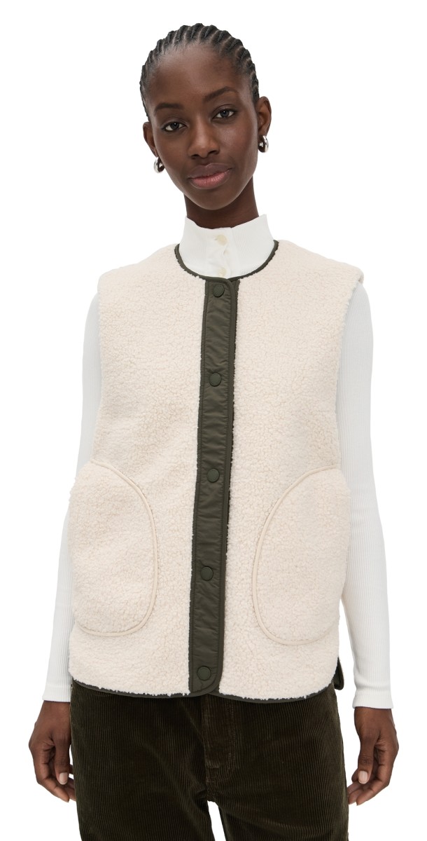 Varley Audrea Reversible Vest Sandshell/Forest Night
