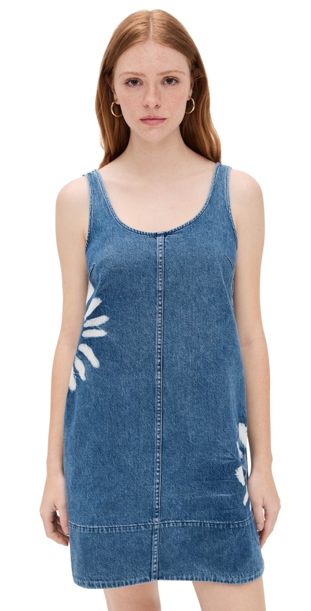 Madewell Minimal Denim Shift Dress In Shibori Shibori Wash