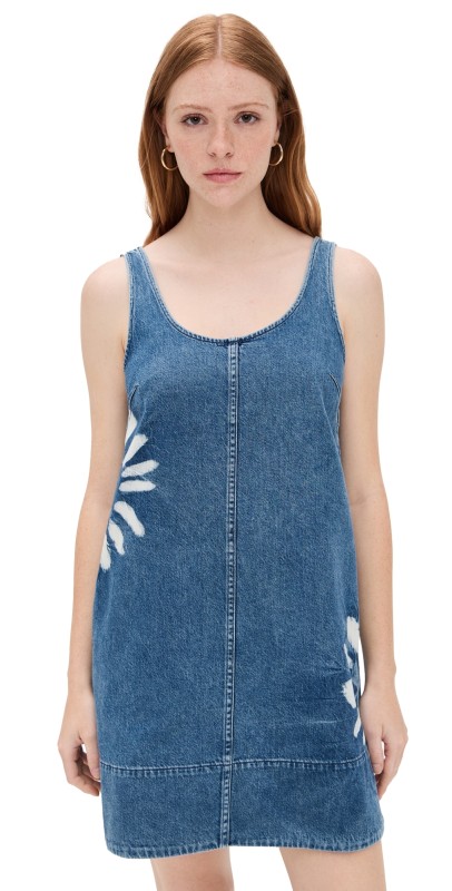 Madewell Minimal Denim Shift Dress In Shibori Shibori Wash