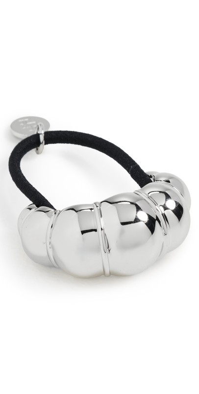 LELET NY Mini Glossy Croissant Pony Cuff Rhodium