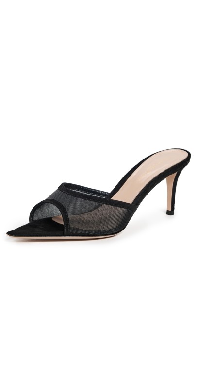 Gianvito Rossi Sienna Mules 70mm Black+Black