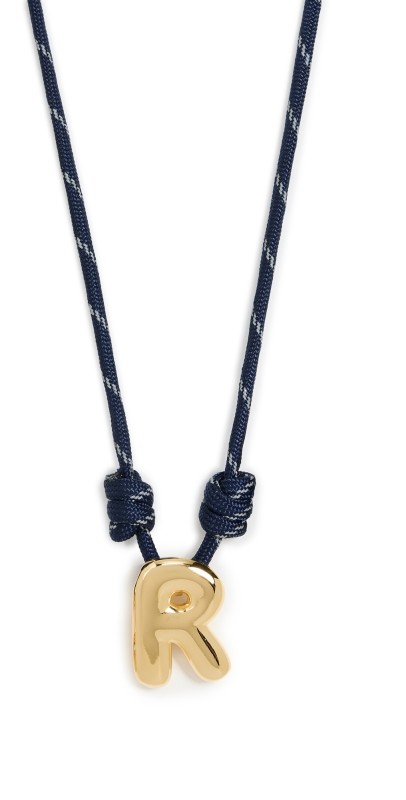 Martha Calvo Bubble Letter Wrap Necklace R/Navy