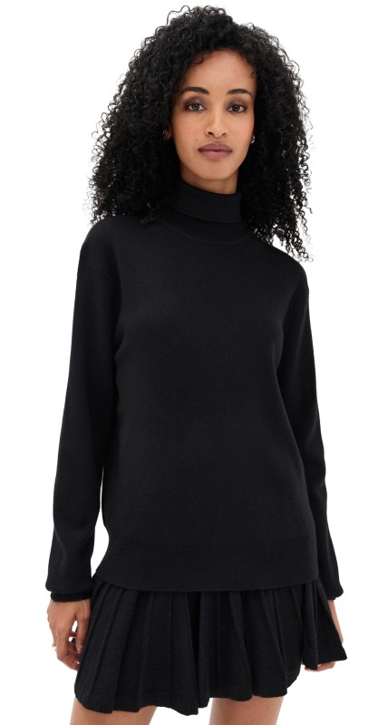 Susana Monaco Oversized Turtleneck Sweater 11 Black