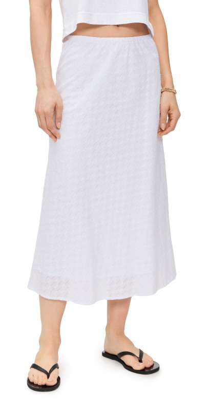 LNA Waialea Eyelet Skirt White