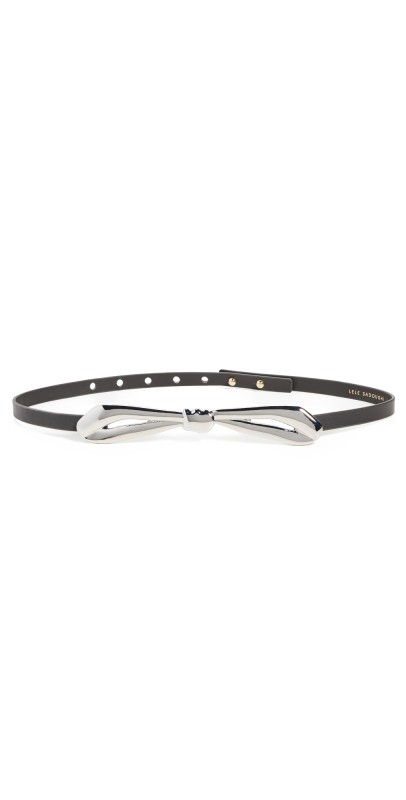 Lele Sadoughi Blanche Bow Belt Charcoal