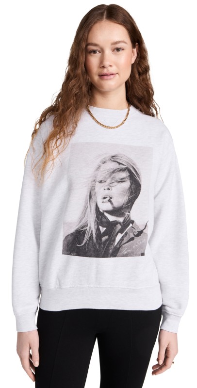 ANINE BING Ramona Sweatshirt Ab X To X Brigitte Bardot Grey Melange