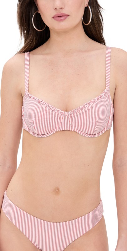 Onia Marilyn Bikini Top Rosette/White