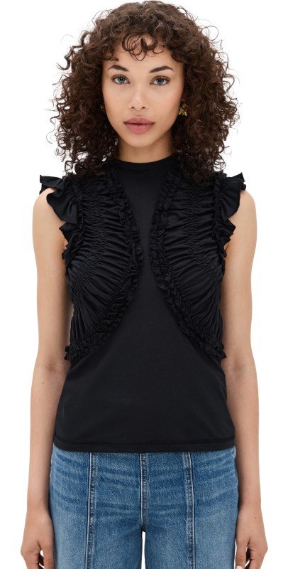 Ulla Johnson Val Sleeveless Ruffled Top Pristine