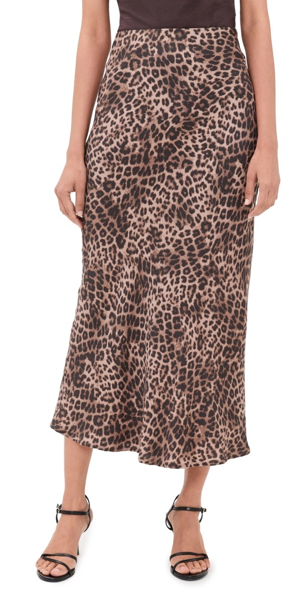 Z Supply Izabel Leopard Skirt Desert Tan