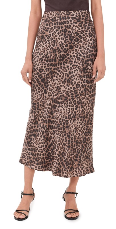 Z Supply Izabel Leopard Skirt Desert Tan