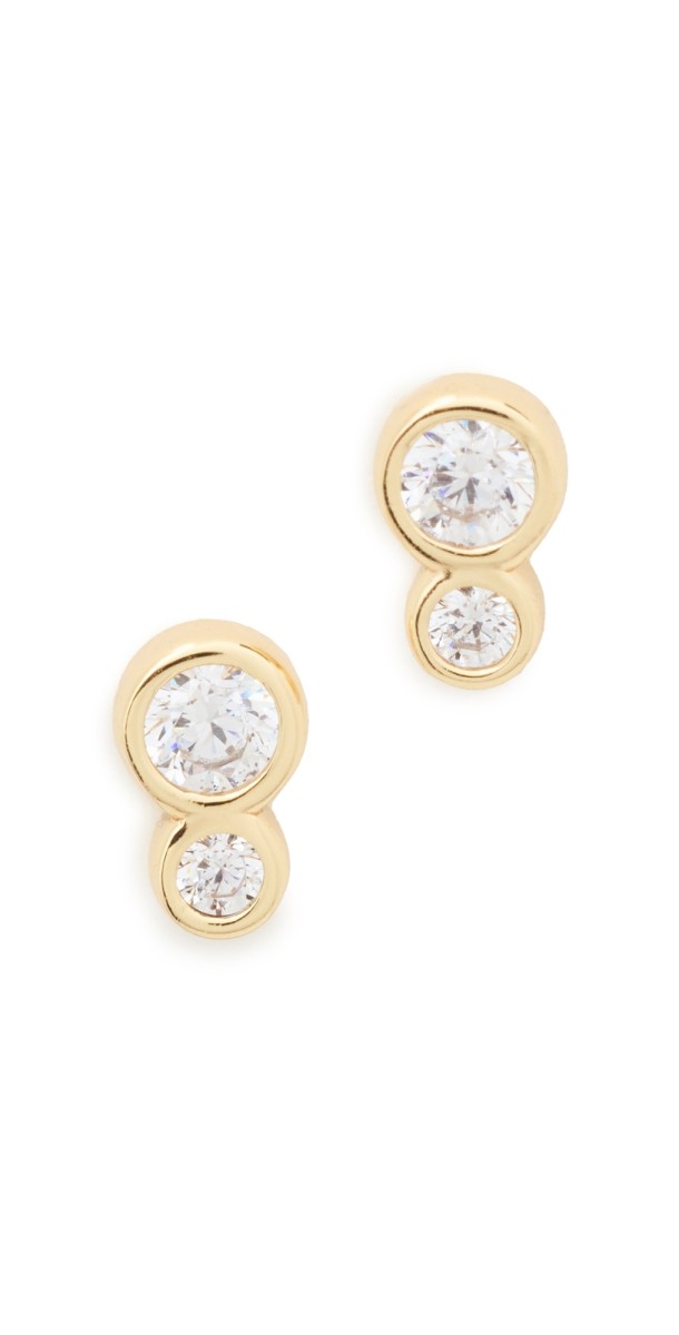 MÉGA Double Round Earrings Gold