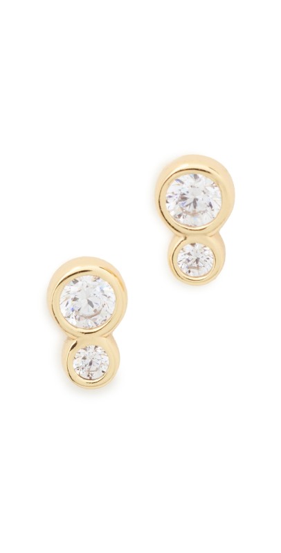 MÉGA Double Round Earrings Gold