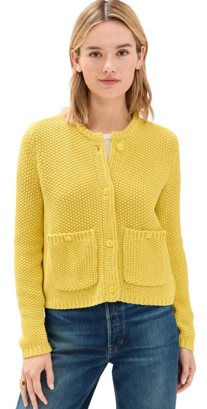 Splendid Andrea Cropped Cardigan Chartreuse