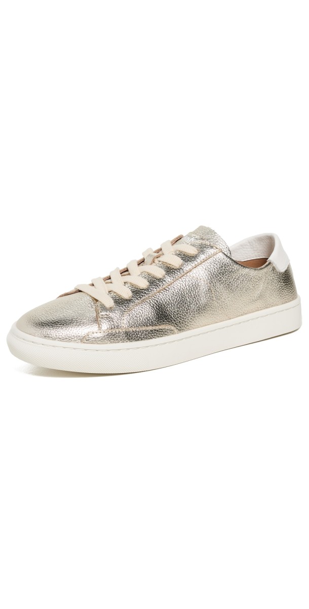 Soludos Ibiza Classic Leather Sneakers Platinum