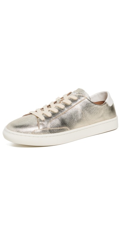 Soludos Ibiza Classic Leather Sneakers Platinum