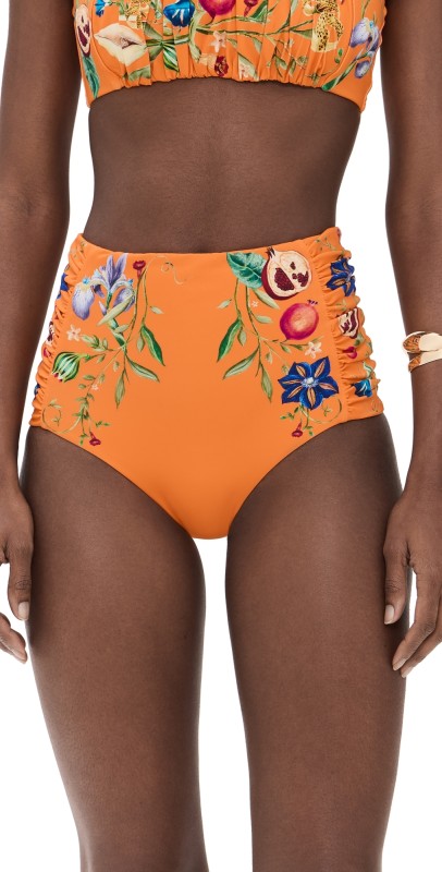 ALÉMAIS Flores High Waisted Briefs Tangerine