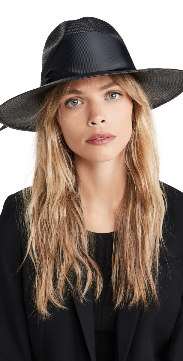 Freya The Gardenia Straw Hat Black/Black