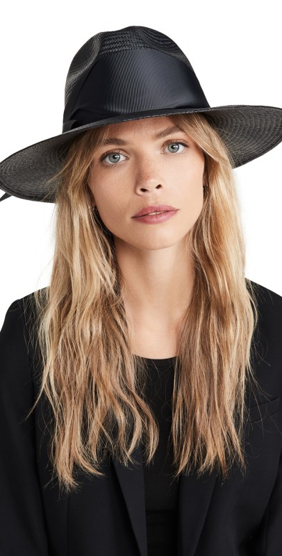 Freya The Gardenia Straw Hat Black/Black