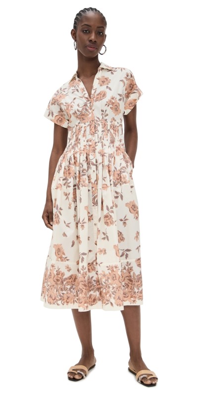 Cara Cara Nash Midi Dress Farfella Border Egret