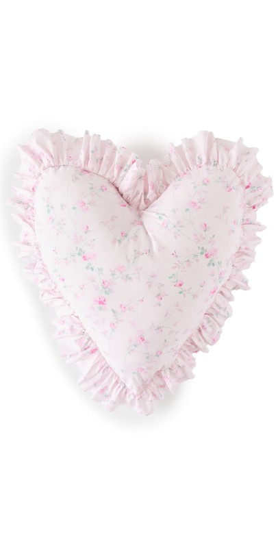 LoveShackFancy Heart Ruffle Pillow Parisian Pink