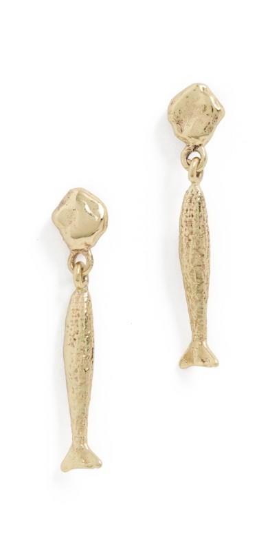 ALÉMAIS Tesori Fish Drop Earrings Gold