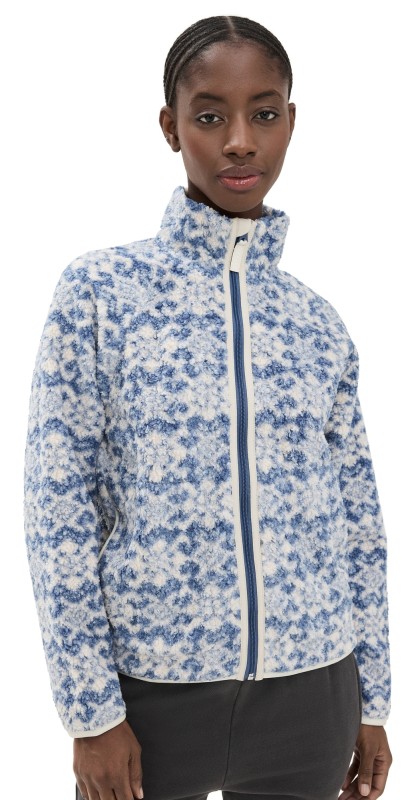 Faherty Fireside Fleece Jacket Vintage Snowflake Geo