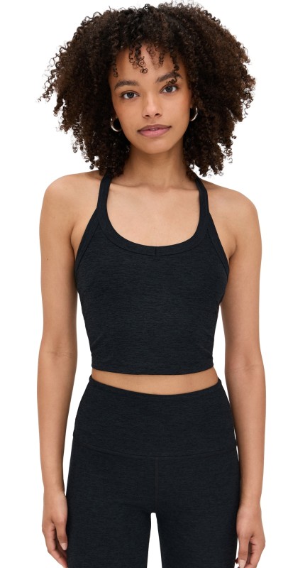 Beyond Yoga On the Up Cropped Tank Darkest Night
