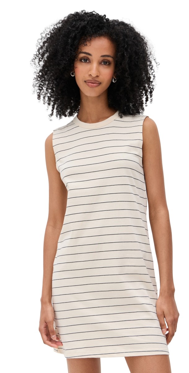 Leset Margo Stripe Sleeveless Mini Dress Natural/Midnight Stripe