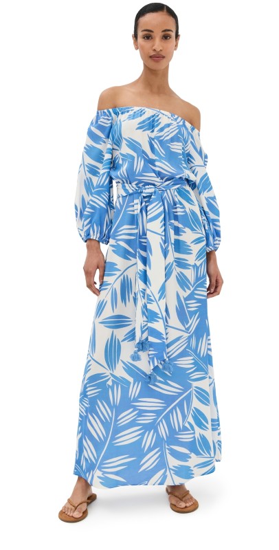 Figue Stevie Dress Duo Leaf Surf Blue