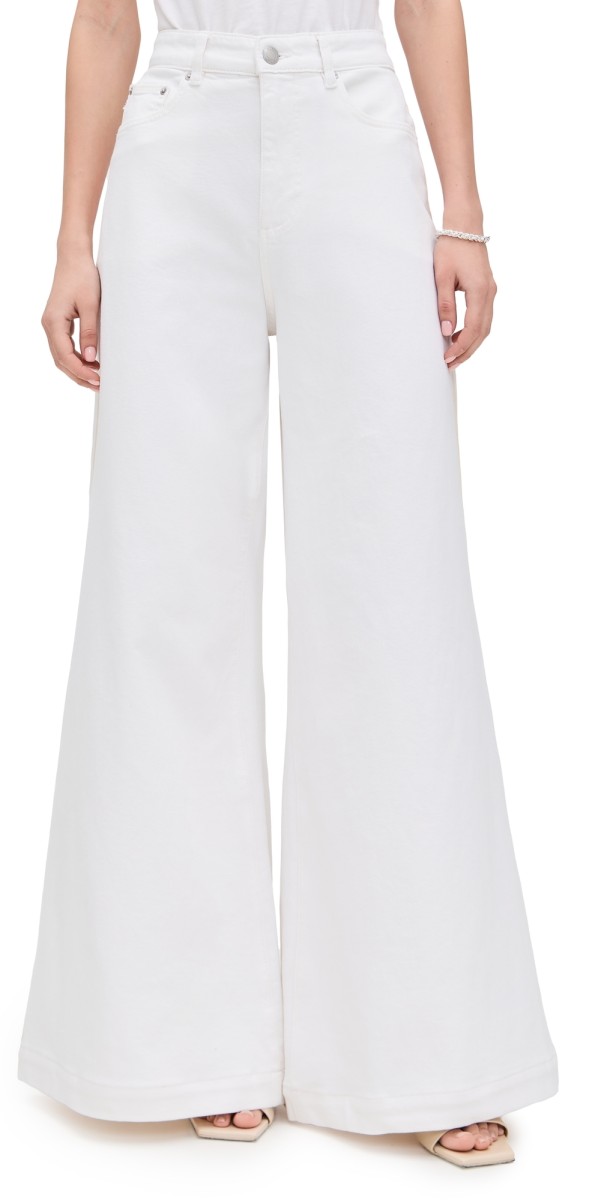 DL1961 Lucila Ultra Wide Leg High Rise Jeans White (Vintage)