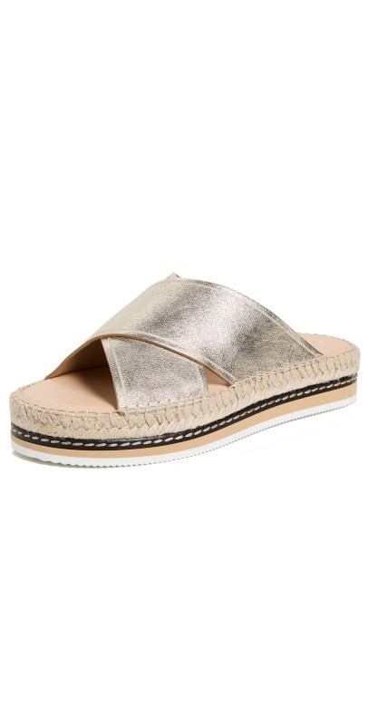 Odissì Lily Flat Espadrille Sandals Light Gold