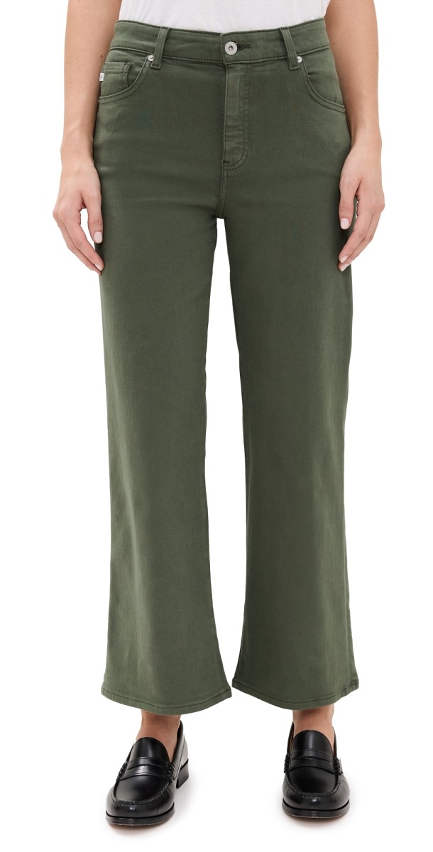 AG Saige Wide Leg Crop Jeans Dark Thyme