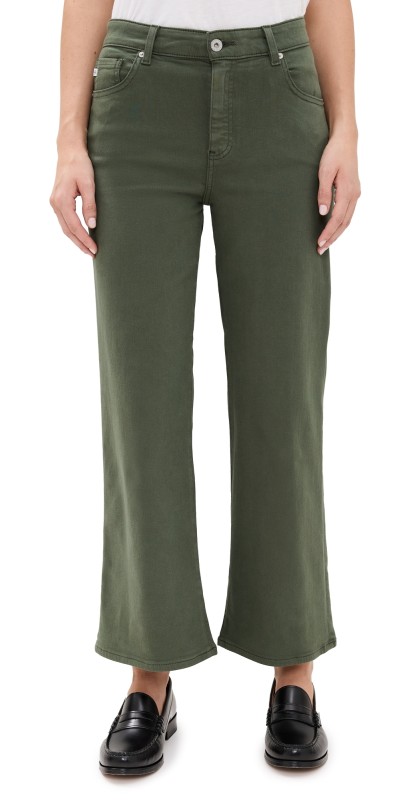 AG Saige Wide Leg Crop Jeans Dark Thyme
